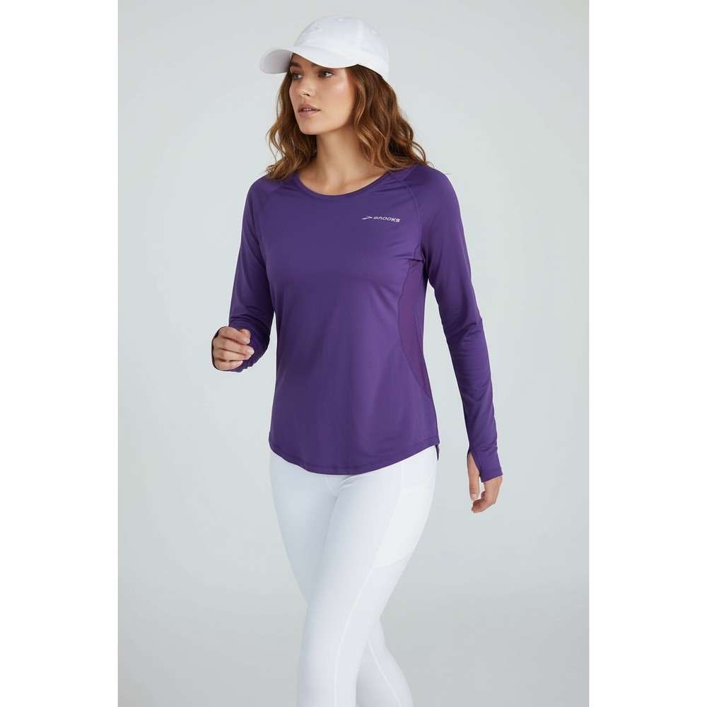 Brooks XL Running Long Sleeve Shirt Purple‎ Athletic Workout Top Women
